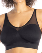 Ahh Bra Wire free with Mesh Neckline with Adjustable Straps - style 9338