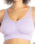 Ahh Bra Wire free with Mesh Neckline with Adjustable Straps - style 9338