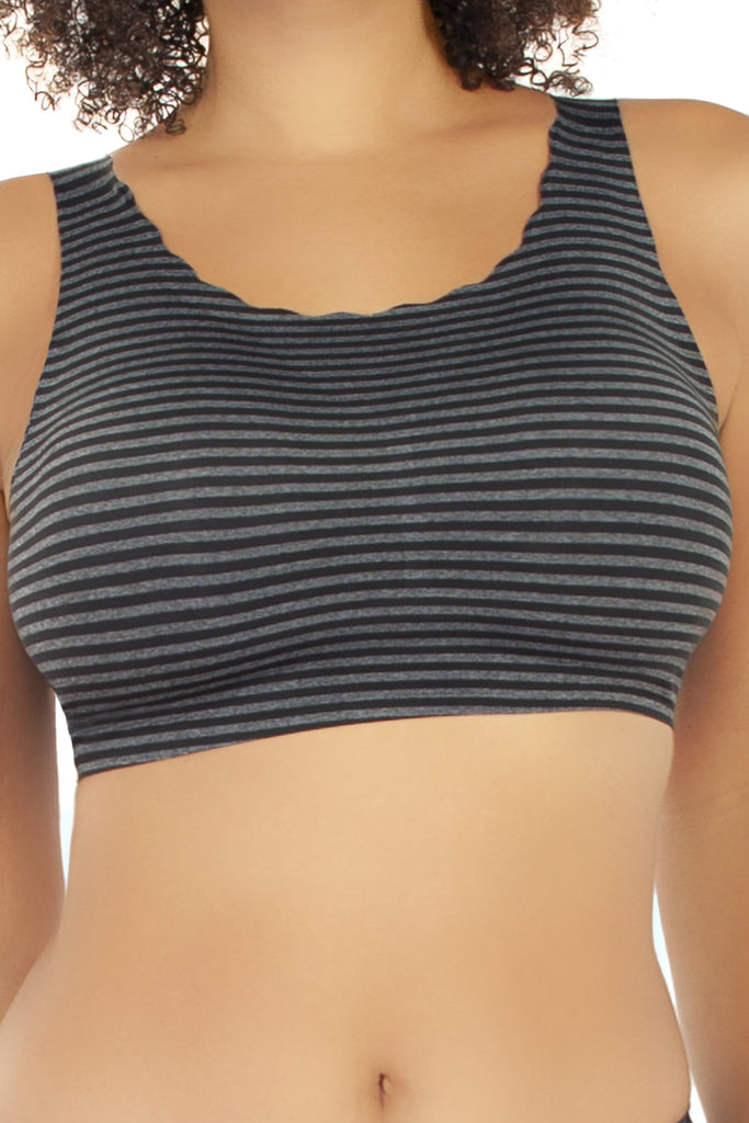 2-Pack: Molded Cup Bra Wire free with Elastic Band and Mesh Back Detail