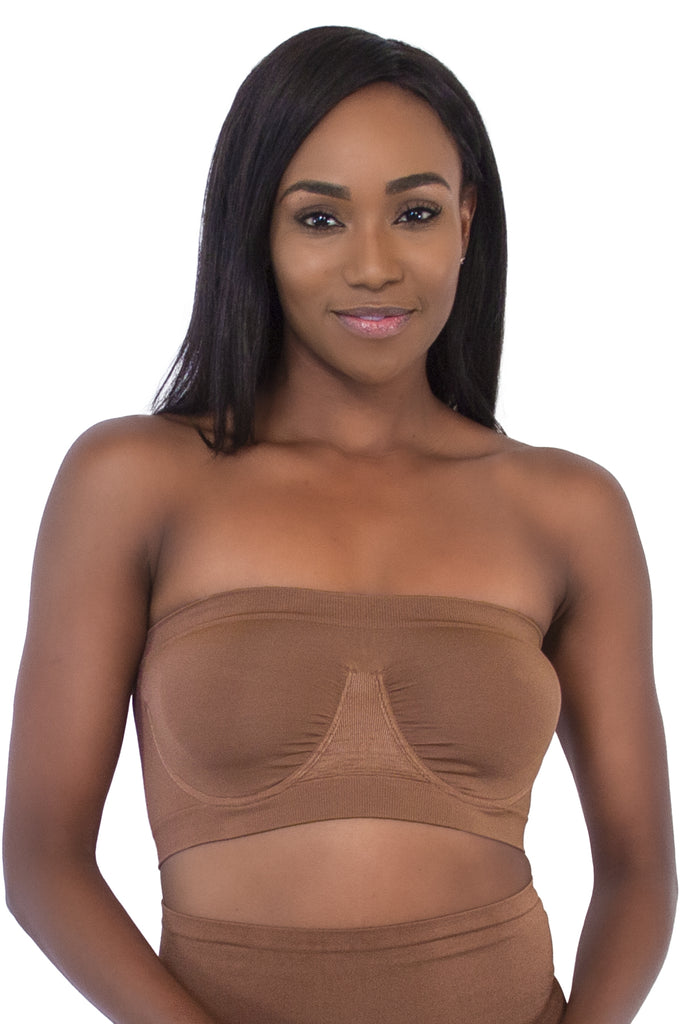 Style 9685  - Angel Seamless Underwire Bandeau Bra - Clay front