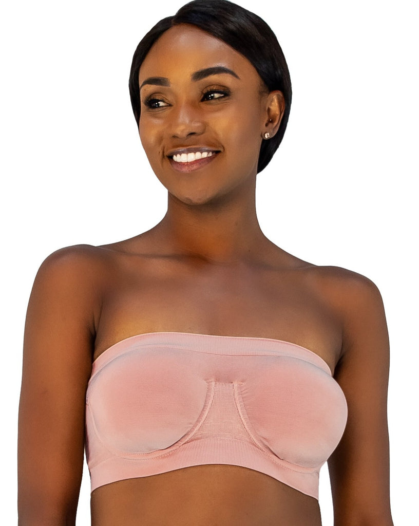 Style 9685  - Angel Seamless Underwire Bandeau Bra - Dusty Rose front