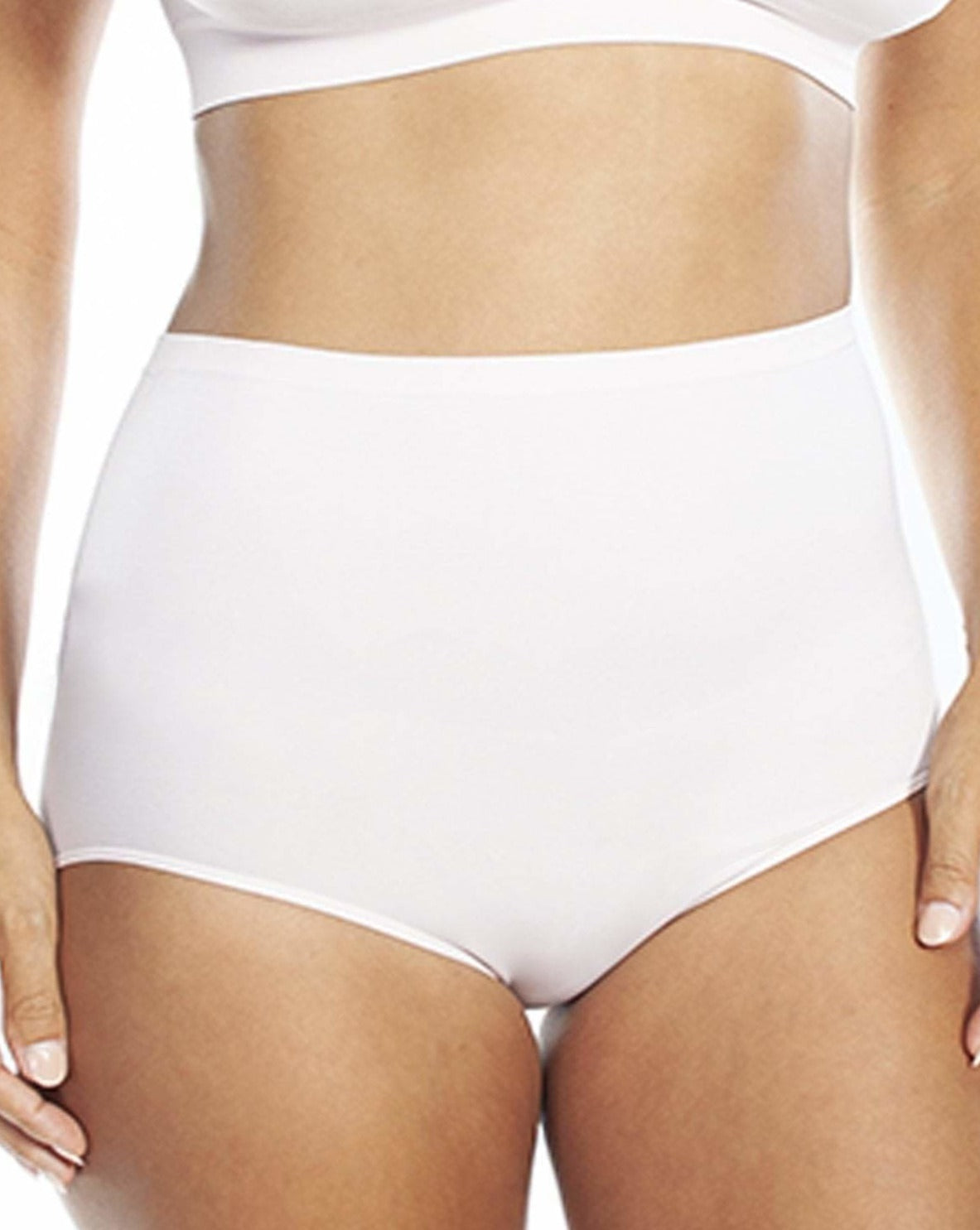 Rhonda Shear Nude Beige Lace Trim Seamless Ahh Brief Panty New High Rise  Panties