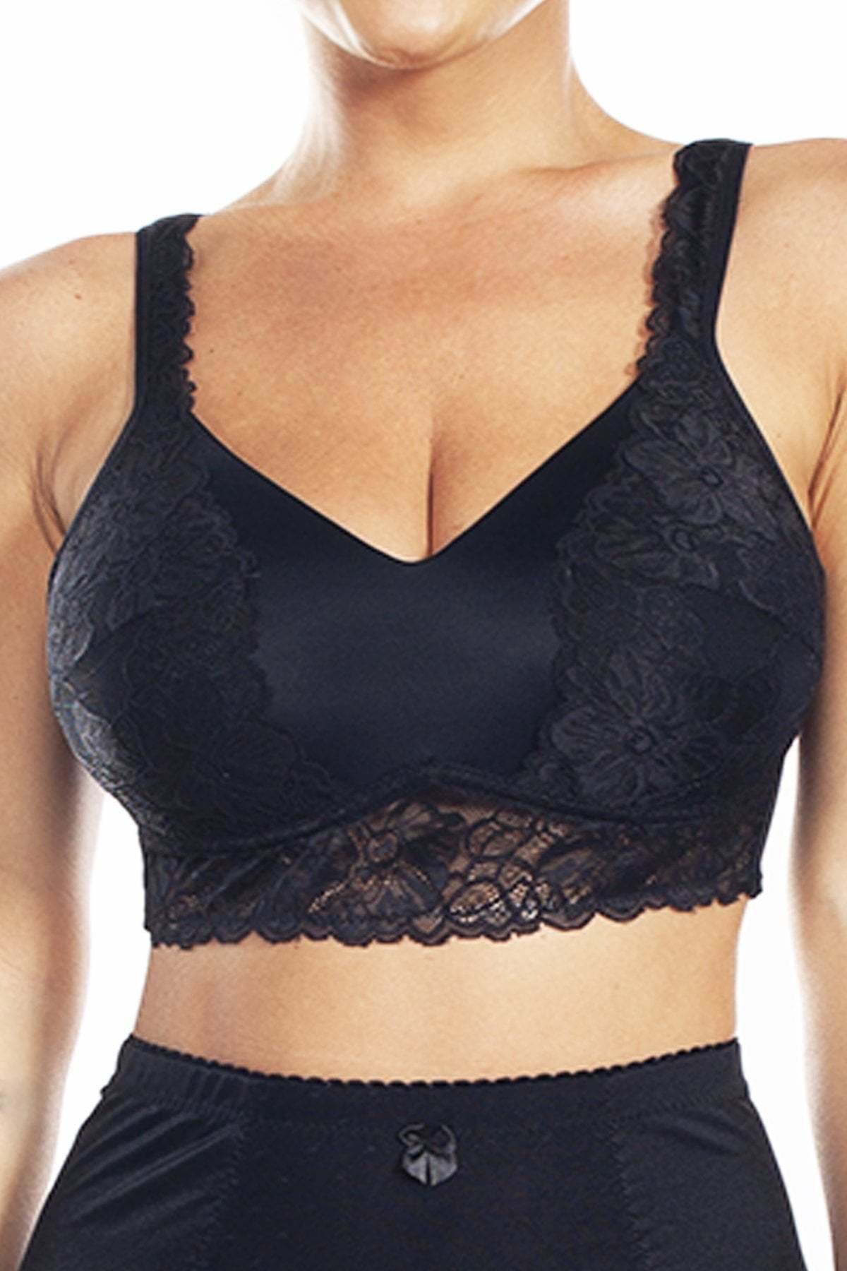 3X Rhonda Shear #9341 Ahh Bra with Lace & Removable Pads, HOTCHOCO/PUR –