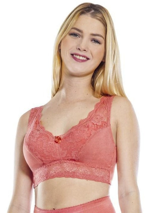 2-Pack: Molded Cup Bra Wire free with Elastic Band and Mesh Back Detail