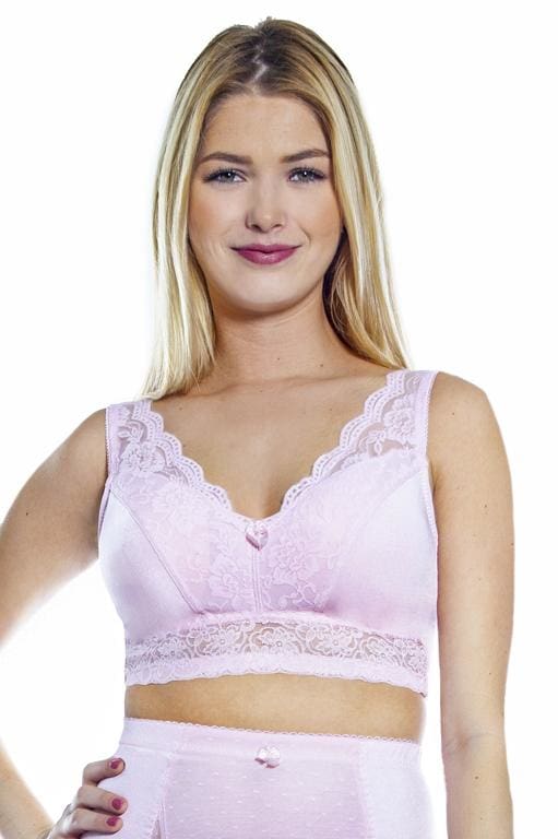 Rhonda Shear Lace Leisure Bra w/ Removable Pads 2-Pack, Small - Nude & Pink